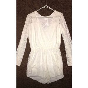 NWT White Lacey Romper